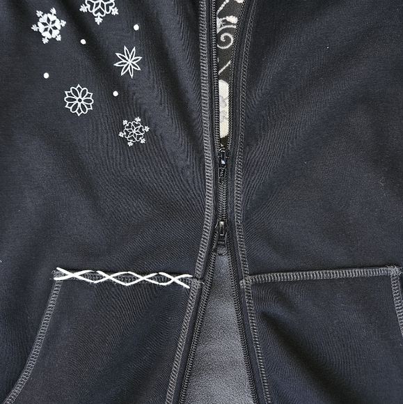 SUPER RARE NWOT ALP N ROCK LONG COAT BLACK EMBROIDERED SNOWFLAKES SZ 3/MED - Picture 9 of 15